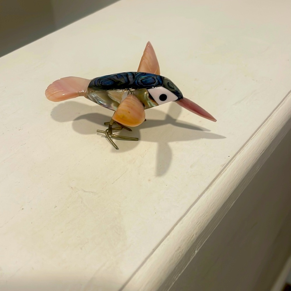 Bird made of fish bone.